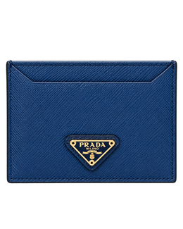 Prada Saffiano Card Case Bleuette