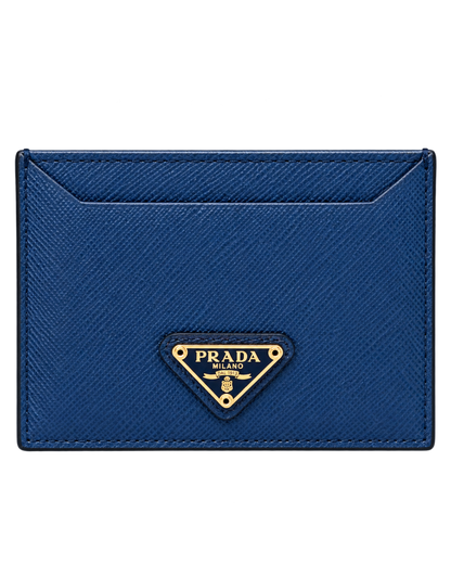 Prada Saffiano Card Case Bleuette