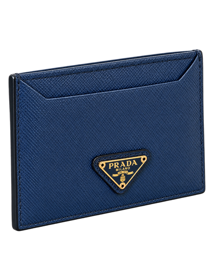 Prada Saffiano Card Case Bleuette