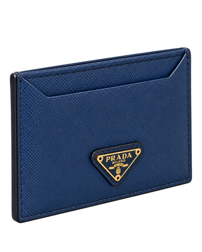 Prada Saffiano Card Case Bleuette