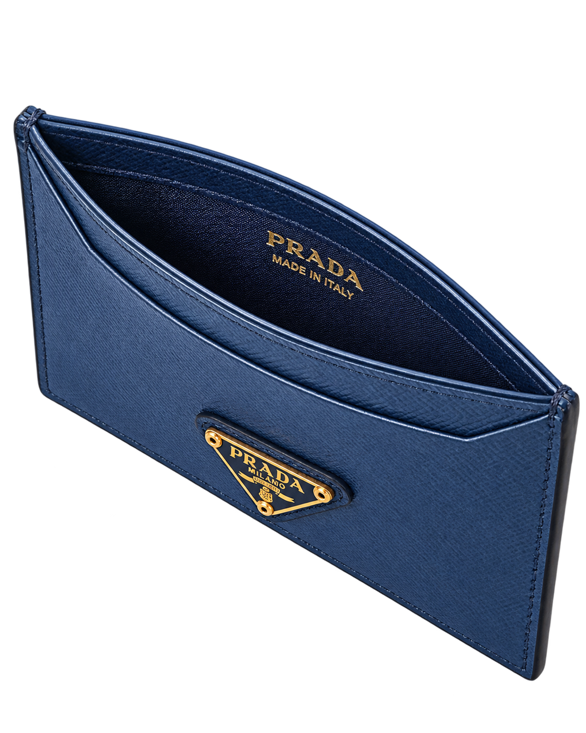 Prada Saffiano Card Case Bleuette