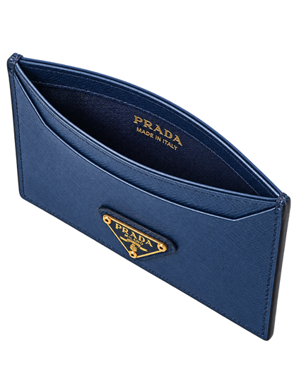 Prada Saffiano Card Case Bleuette