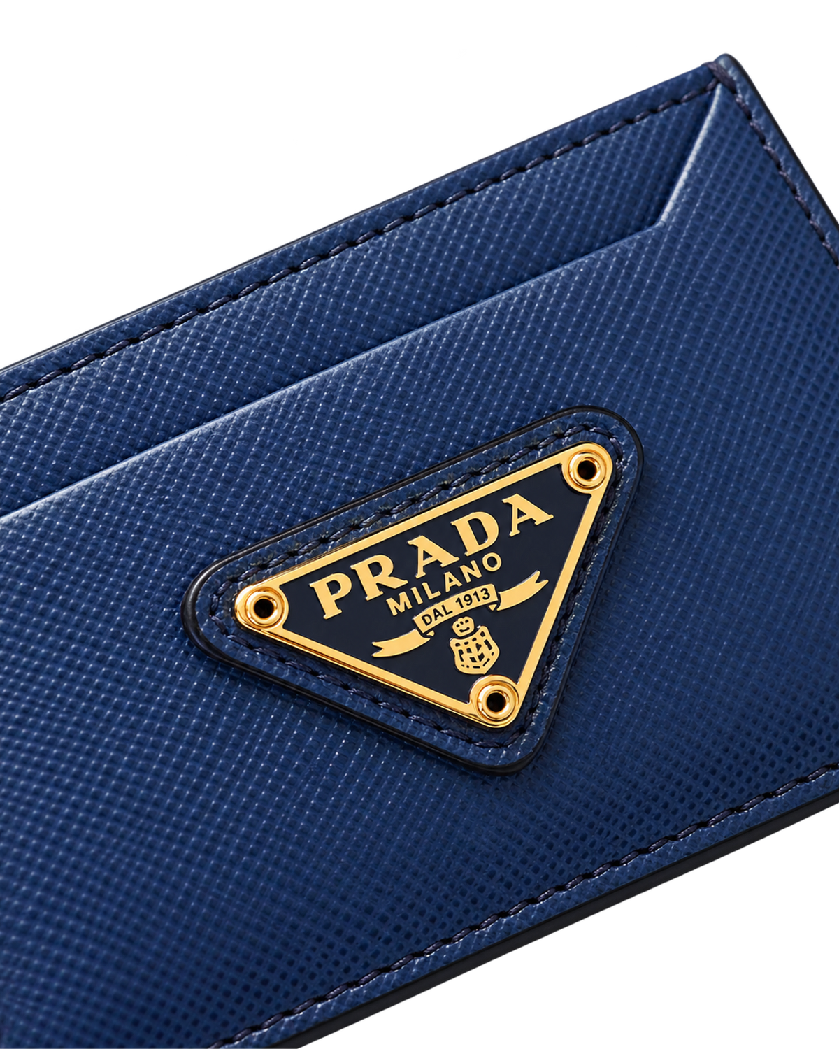 Prada Saffiano Card Case Bleuette