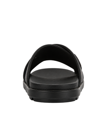Prada  triangle logo slip-on sandals - black