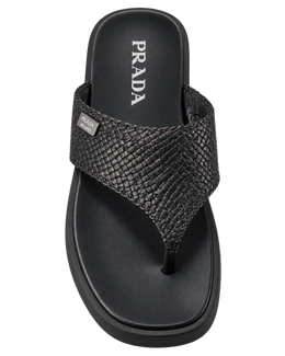 Prada Woven Leather Thong Sandals