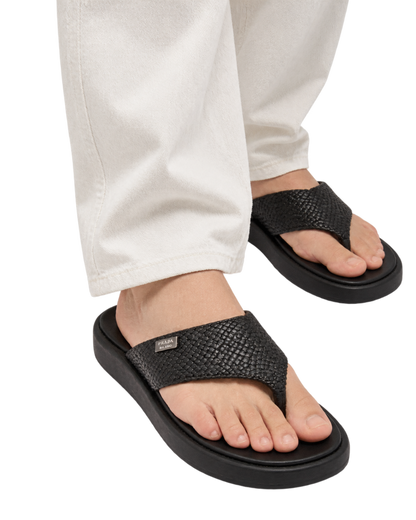 Prada Woven Leather Thong Sandals