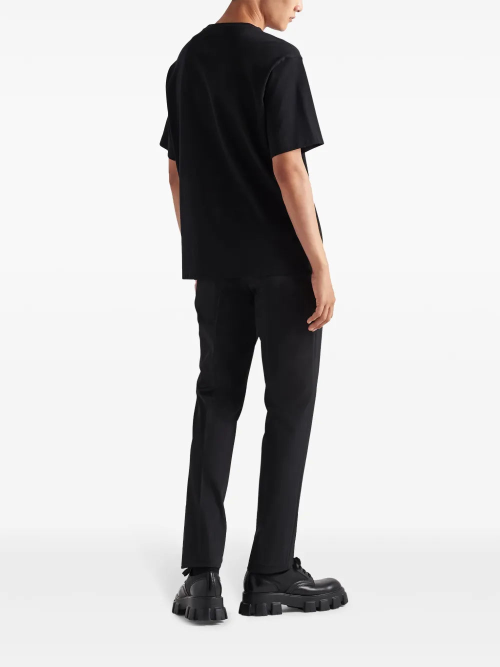 Prada Triangle Plaque T-Shirt in Black