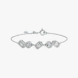 Precious Metal-Plated Sterling Silver Pavé Bracelet