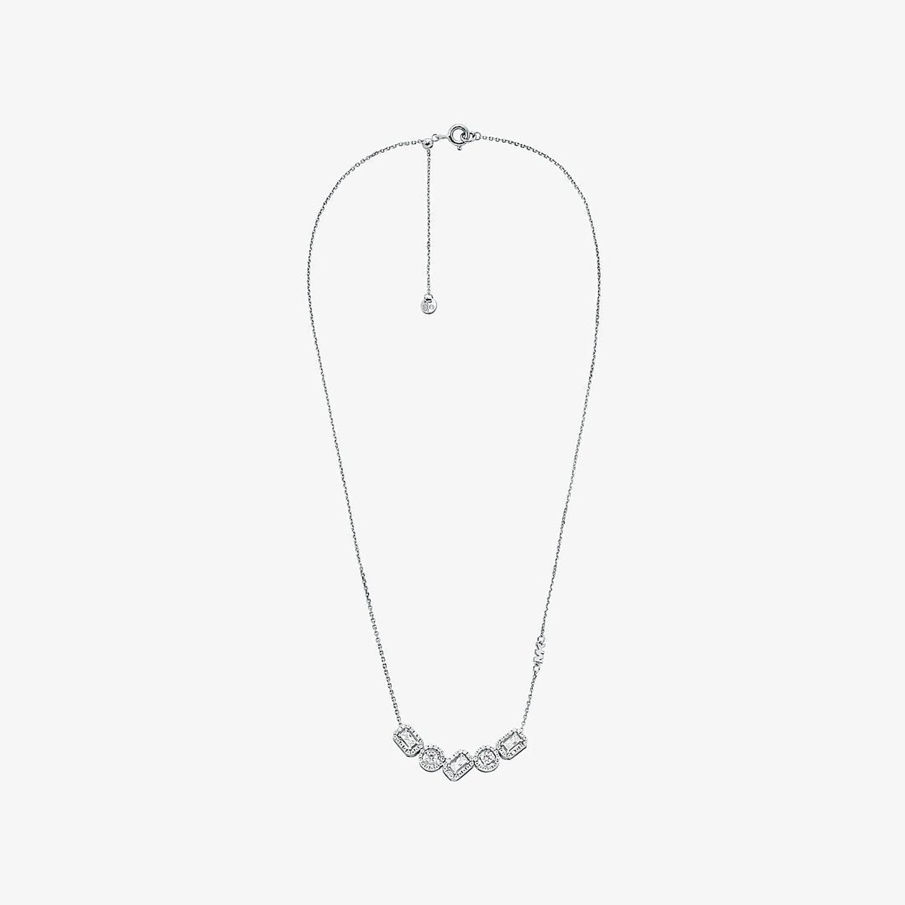 Precious Metal-Plated Sterling Silver Pavé Necklace