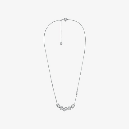 Precious Metal-Plated Sterling Silver Pavé Necklace