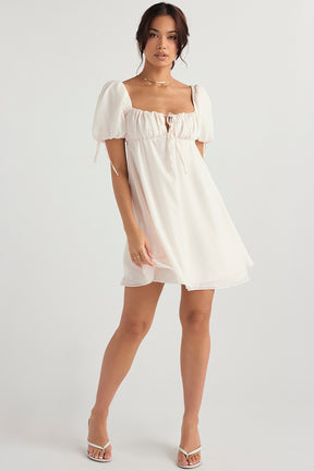 Ivory georgette mini dress