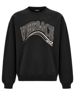 Print And Studs Greca Varsity Logo Sweatshirt In Jersey Fabric