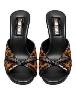 Printed leather sandals