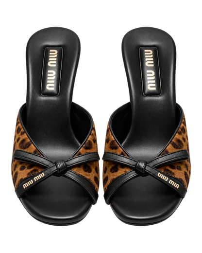 Printed leather sandals