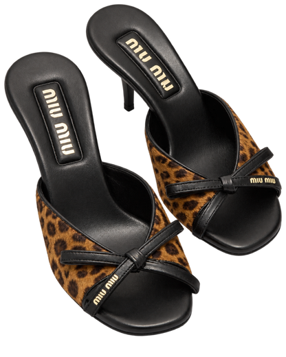 Printed leather sandals