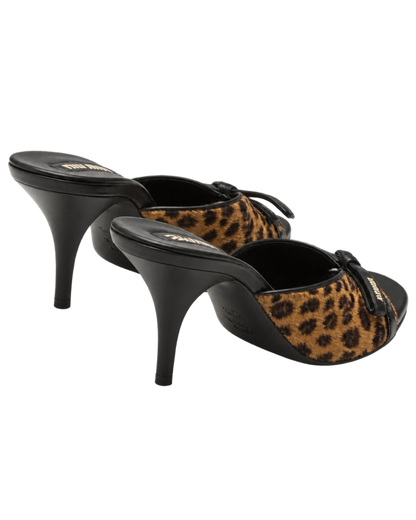 Printed leather sandals