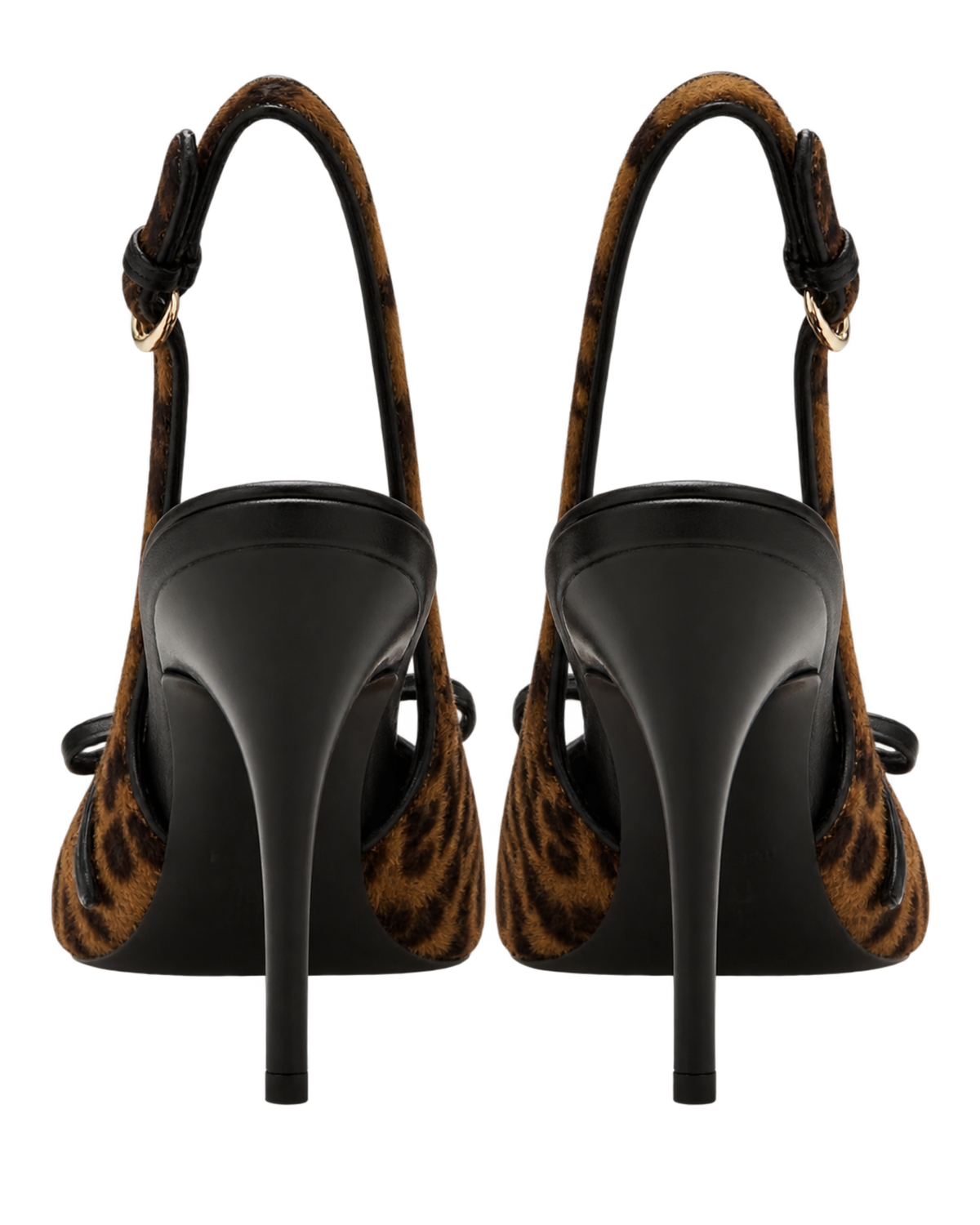 Printed leather slingback pumps