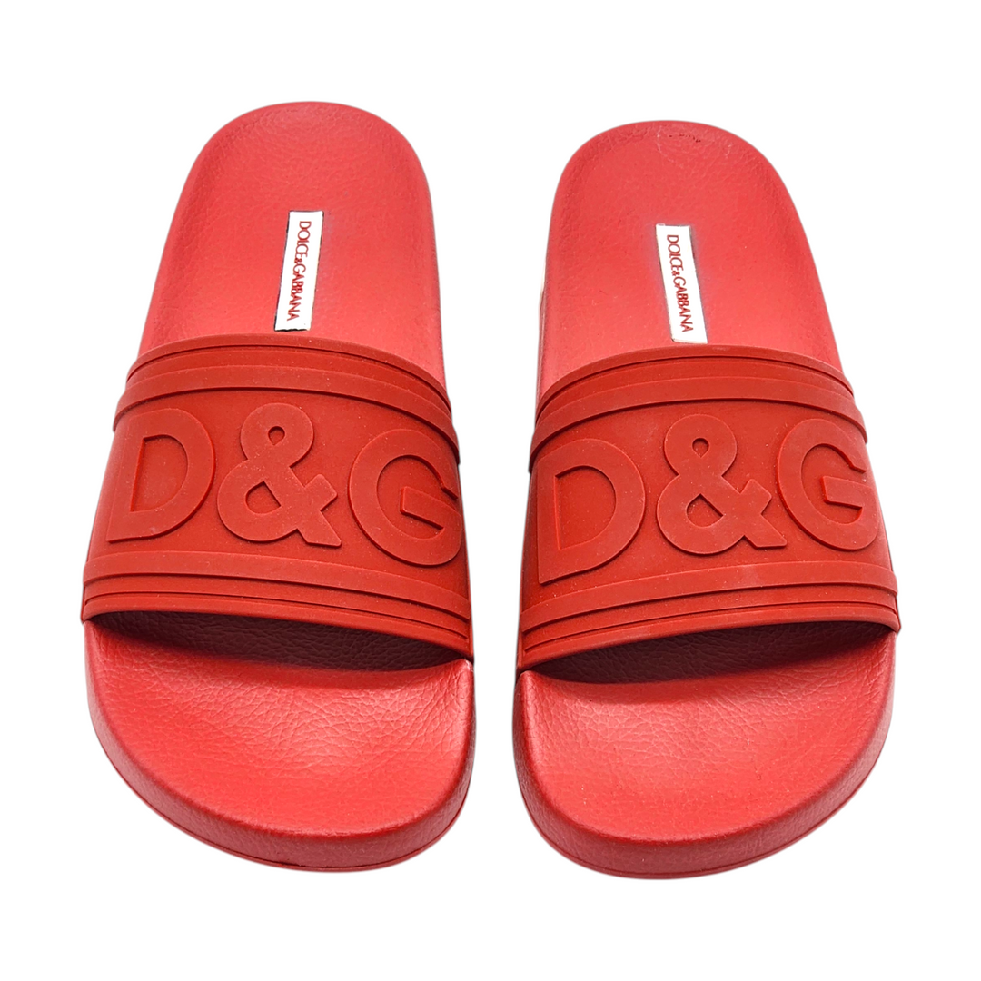 Dolce & Gabbana - Logo-Detailed Rubber Slides - Red