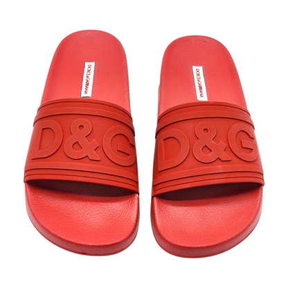 Dolce & Gabbana - Logo-Detailed Rubber Slides - Red