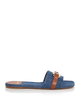 Leah Gancini Slide Sandals – Black