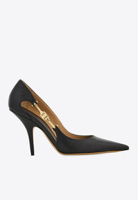 Tulip 95 F Buckle Leather Pumps – Black