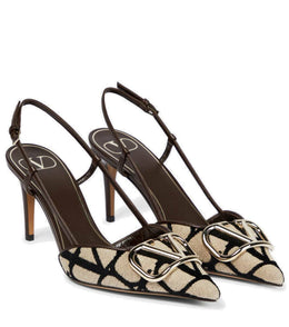 Valentino Garavani Toile Iconographe slingback pumps