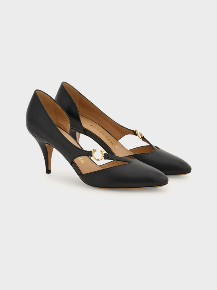 Ferragamo - Women's Gancini Logo Pumps - Black