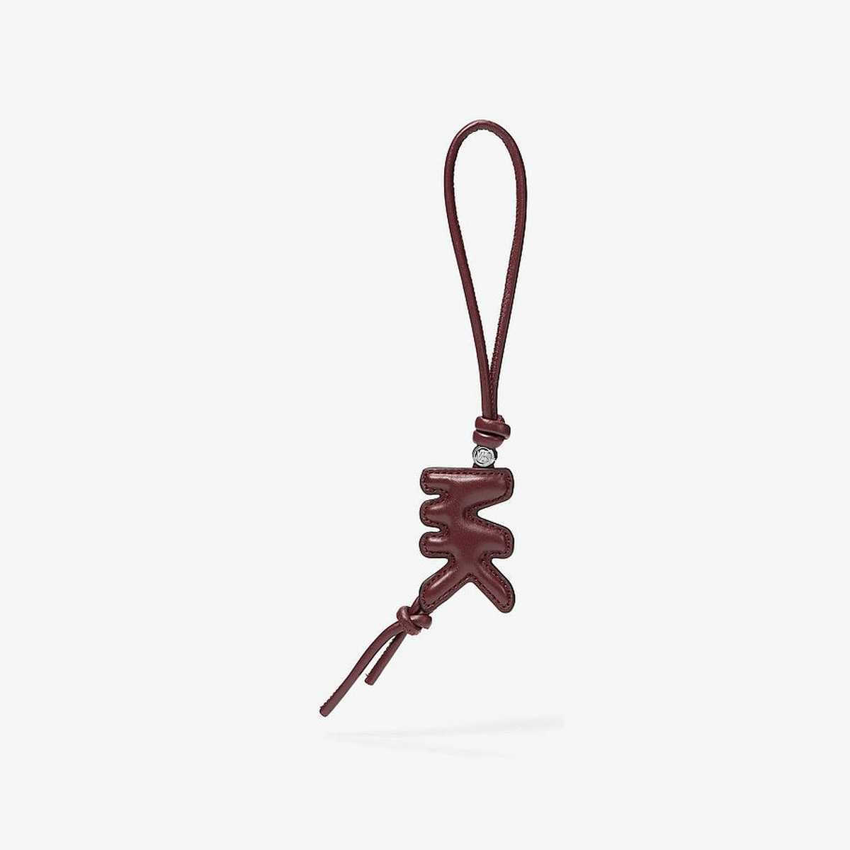 Puffy Logo Leather Bag Charm