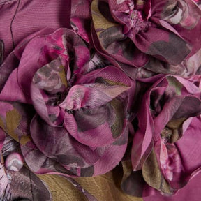 Purple 3D Floral Belted Mini Dress