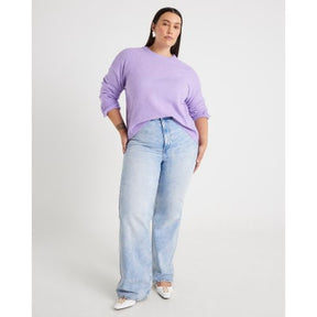 Purple Knitted Crew Neck Jumper