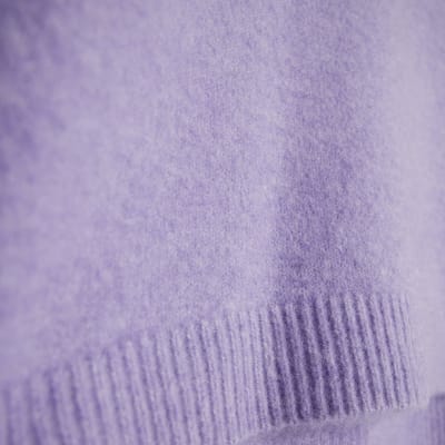 Purple Knitted Crew Neck Jumper