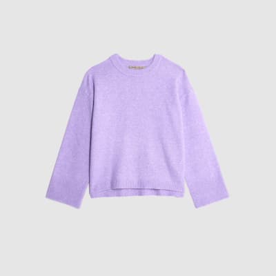 Purple Knitted Crew Neck Jumper