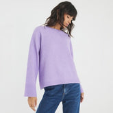 Purple Knitted Crew Neck Jumper