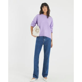 Purple Knitted Crew Neck Jumper