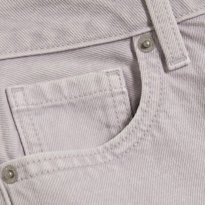Purple Relaxed Straight Jeans