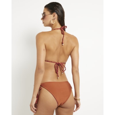 Purple Reversible Plaited Bikini Bottoms