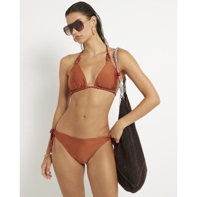 Purple Reversible Plaited Bikini Bottoms