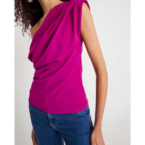 Purple Short Sleeve Drape Top