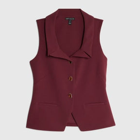 Purple Sleeveless Lapel Waistcoat
