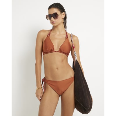 Purple Triangle Reversible Plaited Bikini top