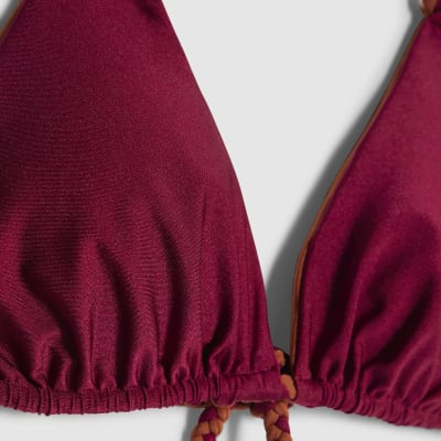 Purple Triangle Reversible Plaited Bikini top