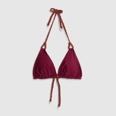 Purple Triangle Reversible Plaited Bikini top