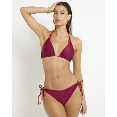 Purple Triangle Reversible Plaited Bikini top