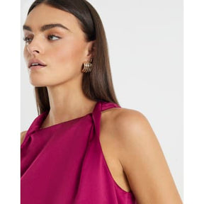 Purple Twist Strap Tank Top