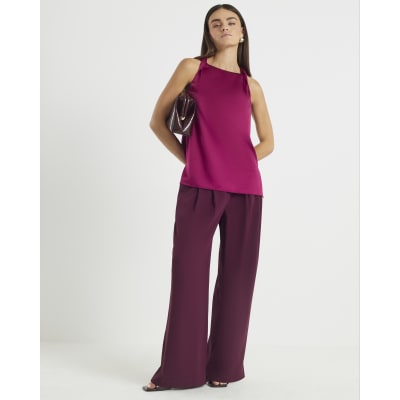 Purple Twist Strap Tank Top