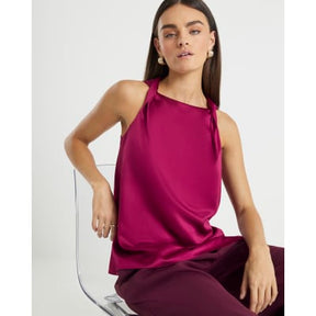 Purple Twist Strap Tank Top