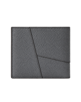 Puzzle bifold wallet in supple grained calfskin