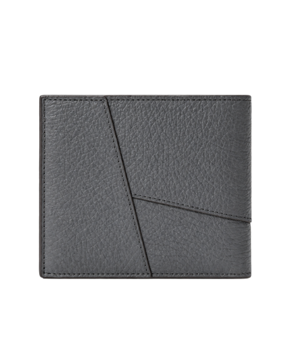 Puzzle bifold wallet in supple grained calfskin