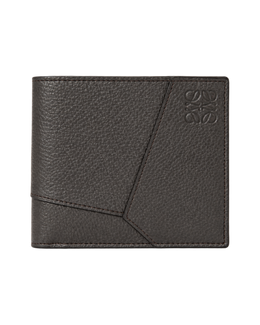 Puzzle bifold wallet in supple grained calfskin