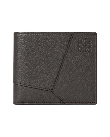 Puzzle bifold wallet in supple grained calfskin